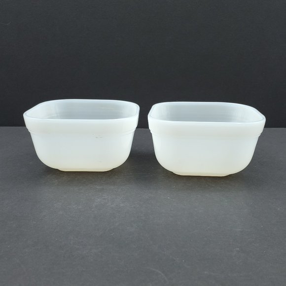 Fire King White Milk Glass Small Refrigerator Dishes Glass Lid - Picture 11 of 11